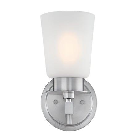Westinghouse Fixture Wall 60W Reynaldo, Brushed Nickel Frosted Glass 6128900